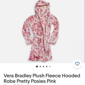 Vera Bradley Plush Fleece Robe S/M Pretty Posies Pink